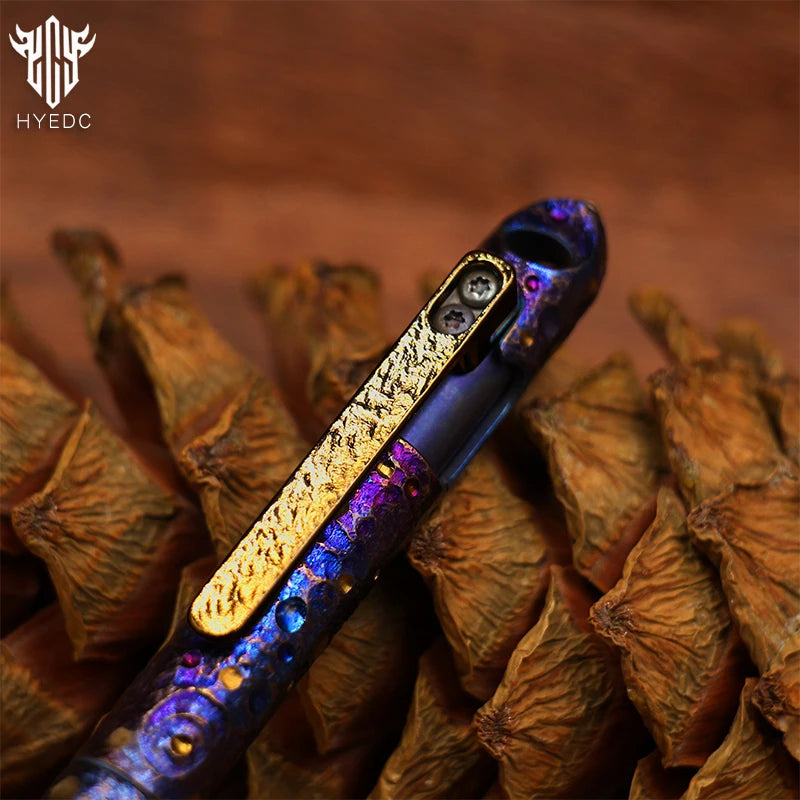 Titanium Alloy Tactical Pen Hand Carved Star Sky Limited Edition Tungsten Pen Decompression Metal Signature Neutral Pen EDC