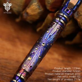 Titanium Alloy Tactical Pen Hand Carved Star Sky Limited Edition Metal Signature Neutral Outdoor Stationery EDC