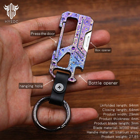 Starry Sky Limited Edition Multi-Functional Titanium Alloy Keychain Mini M390 Knife Portable Outdoor Tool