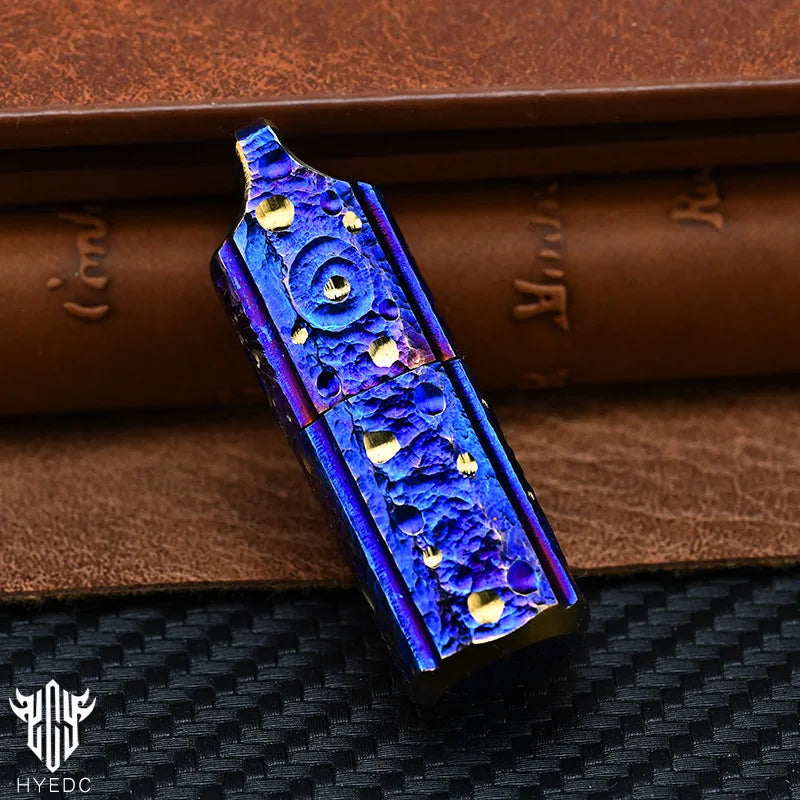 Star Sky Handmade Titanium Mechanical Automatic Ignition Gasoline Lighter with Alloy Material And Gift Box EDC