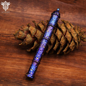 Star Sky Hand Carved Titanium Alloy Tactical Pen - Limited Edition EDC Metal Signature Neutral Decompression Pen