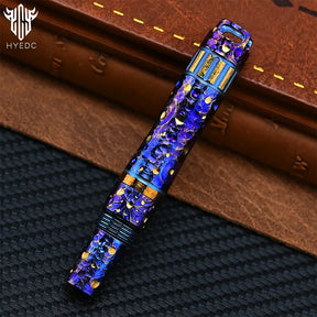 Star Sky Limited Titanium Alloy Multifunctional Whistle Pen Outdoor Pen 2-in-1 Survival EDC Tools with Necklace Gift