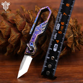 Star Sky Multifunctional Keychain M390 Titanium Alloy Mini Pocket Folding Knife Outdoor Camping Survival Portable Edc Tool