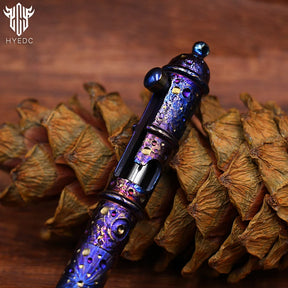 Star Sky Hand Carved Titanium Alloy Tactical Pen - Limited Edition EDC Metal Signature Neutral Decompression Pen