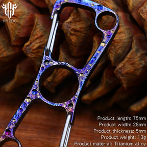 Handmade Starry SkyTitanium Buckle Car Keychain Keyring Outdoor Tool Multi-function Bottle Opener EDC