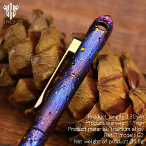 Titanium Alloy Tactical Pen Hand Carved Star Sky Limited Edition Tungsten Pen Decompression Metal Signature Neutral Pen EDC