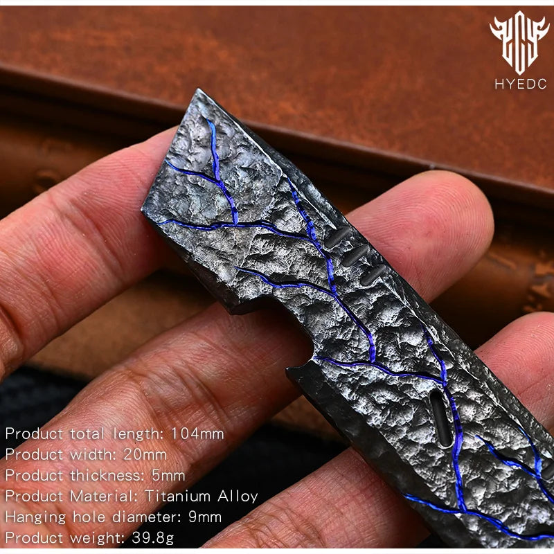 Hand Carving  Titanium Rock Texture Alloy  Multi-Function Screwdriver Crowbar Bottle Opener Outdoor Crowbar EDC