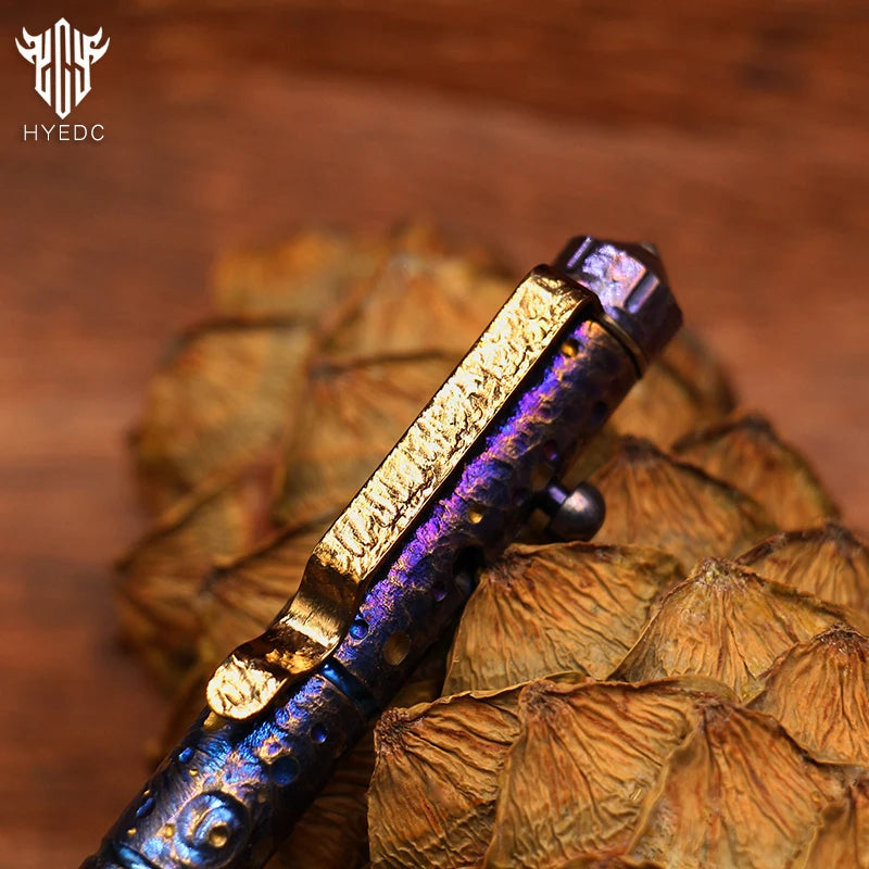 Titanium Alloy Tactical Pen Hand Carved Star Sky Limited Edition Tungsten Pen Decompression EDC Metal Signature Neutral Pen