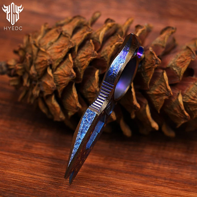 Limited Edition Hand Carved Starry Sky Titanium Crowbar Multi-Functional Outdoor Survival Tool Bottle Opener Portable EDC