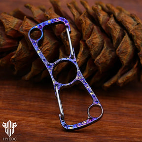 Handmade Starry SkyTitanium Buckle Car Keychain Keyring Outdoor Tool Multi-function Bottle Opener EDC