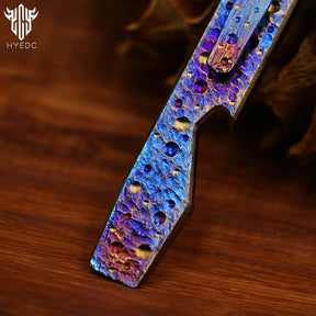 Limited Edition Hand Carving Starry Sky Titanium Crowbar Outdoor Multi Functional Survival Tool Bottle Opener Keychain EDC