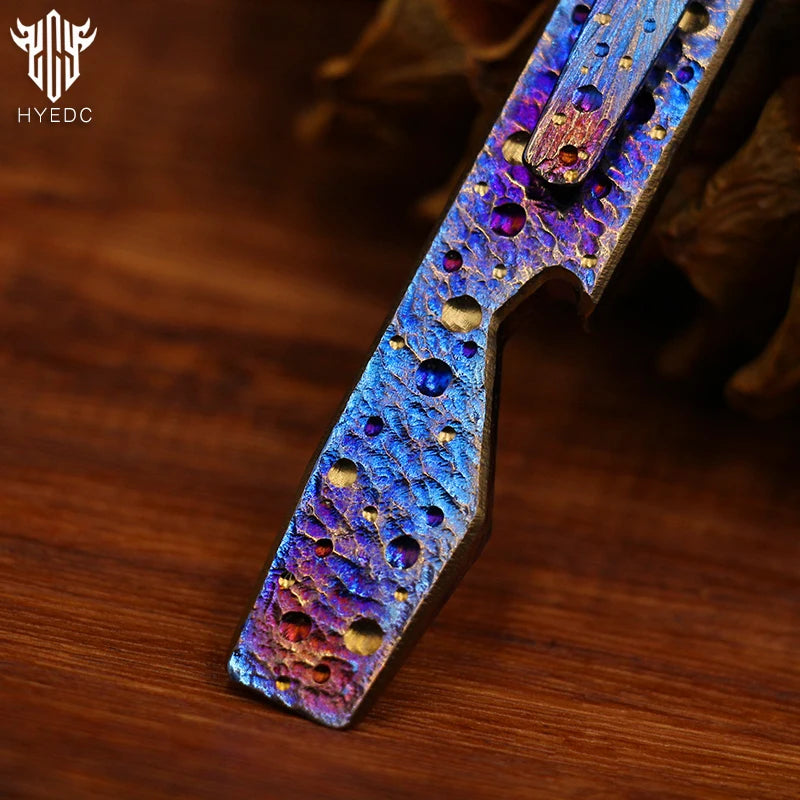 Limited Edition Hand Carving Starry Sky Titanium Crowbar Outdoor Multi Functional Survival Tool Bottle Opener Keychain EDC