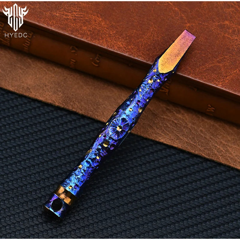 Hand Carving Star Sky  Titanium Alloy Multi-Function Crowbar  Opener Outdoor Crowbar EDC