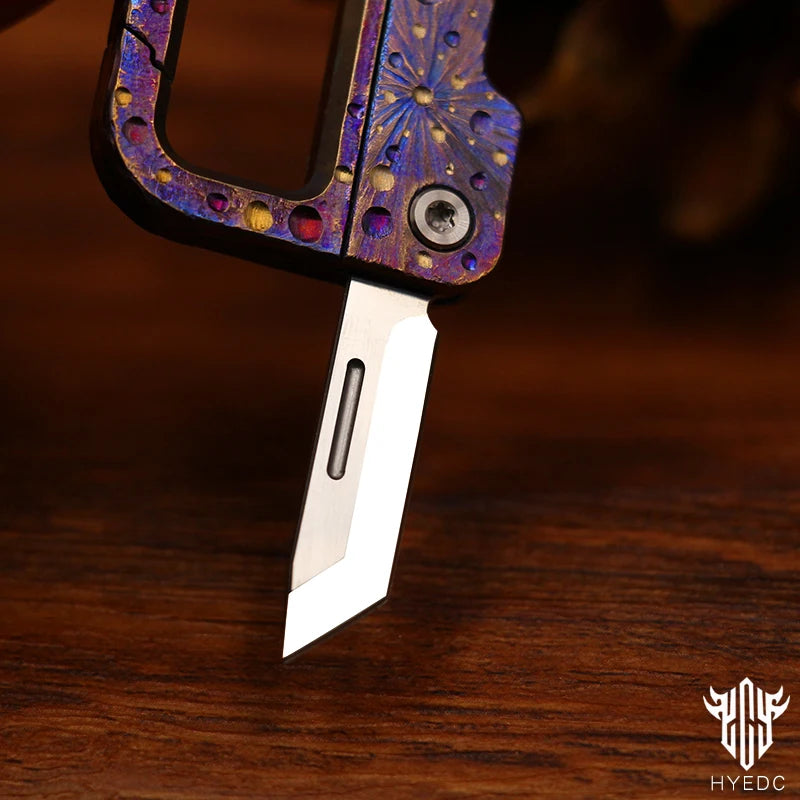 Limited Starry Sky Version Titanium Alloy Outdoor Multi-Functional Keychain Mini Knife Portable EDC