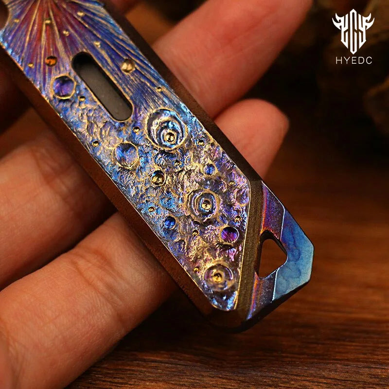 Limited Edition Titanium Alloy EDC Multi-Function Screwdriver Crowbar Bottle Opener Outdoor Crowbar Hand Carving Starry Sky