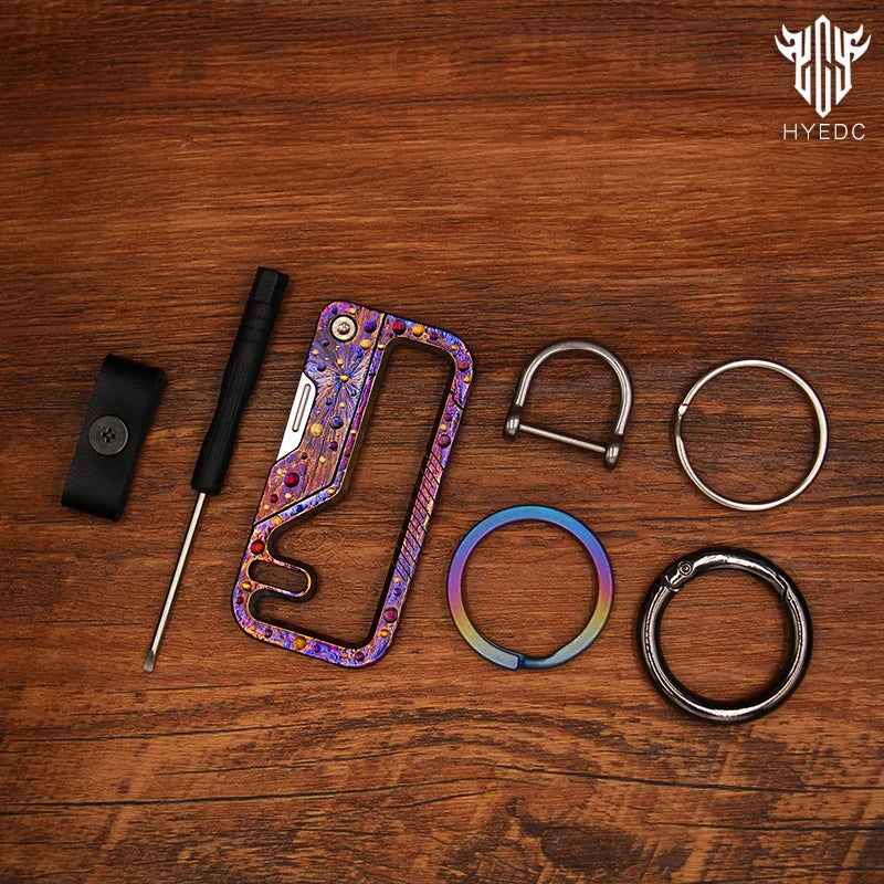 Limited Starry Sky Version Titanium Alloy Outdoor Multi-Functional Keychain Mini Knife Portable EDC