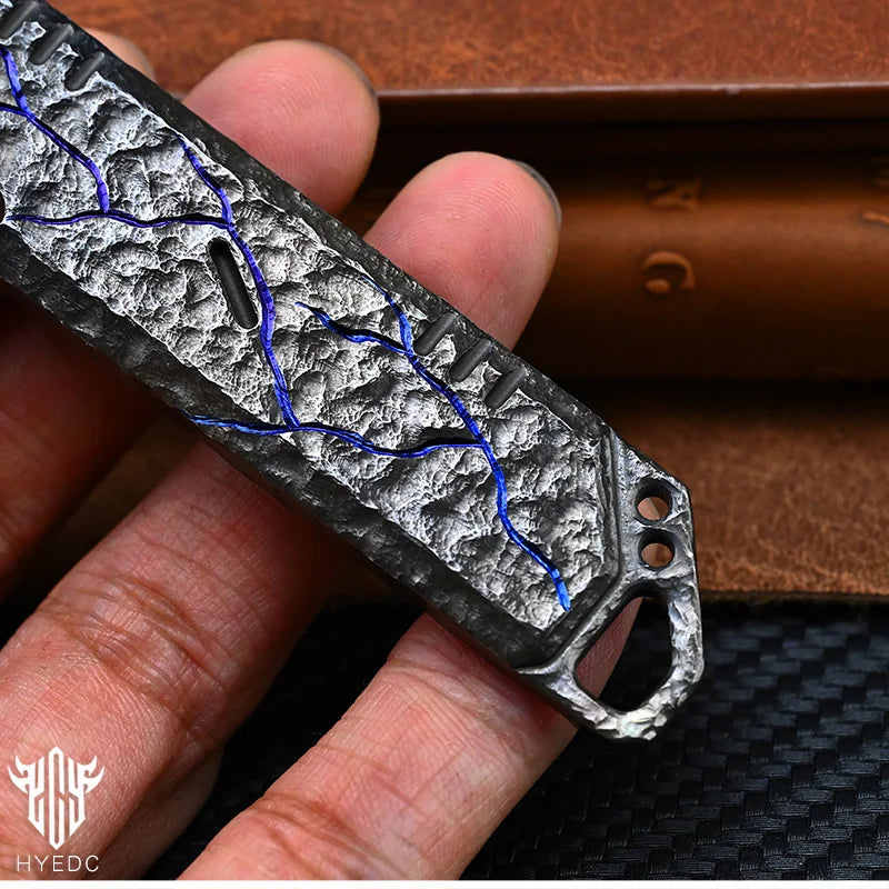 Hand Carving  Titanium Rock Texture Alloy  Multi-Function Screwdriver Crowbar Bottle Opener Outdoor Crowbar EDC