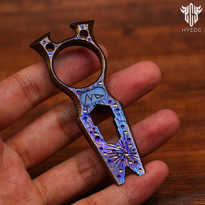 Limited Edition Hand Carved Starry Sky Titanium Crowbar Multi-Functional Outdoor Survival Tool Bottle Opener Portable EDC