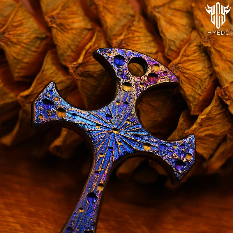 Starry Sky Limited Edition Titanium Cross Defensive  Necklace Pendant Survival Equipment Window Breaking Tool EDC