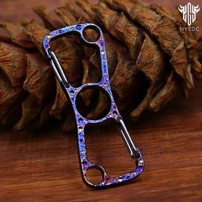 Handmade Starry SkyTitanium Buckle Car Keychain Keyring Outdoor Tool Multi-function Bottle Opener EDC