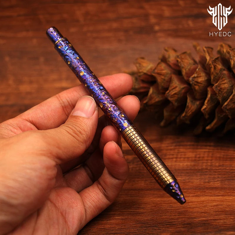 Titanium Alloy Tactical Pen Hand Carved Star Sky Limited Edition Metal Signature Pen EDC