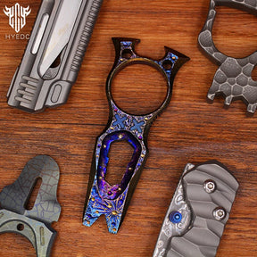 Limited Edition Hand Carved Starry Sky Titanium Crowbar Multi-Functional Outdoor Survival Tool Bottle Opener Portable EDC