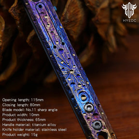 Limited Edition Hand Carved Starry Sky Titanium Alloy Art Knife Keychain Portable EDC Disassembly Tool