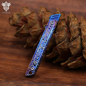 Limited Edition Hand Carved Starry Sky Titanium Alloy Art Knife Keychain Portable EDC Disassembly Tool