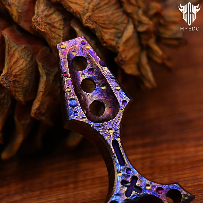 Starry Sky Limited Edition Hand Carving Titanium Crowbar Outdoor Multi Functional Survival Tool Bottle Opener Portable EDC