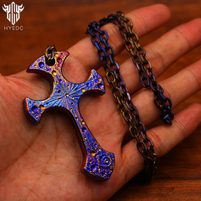 Starry Sky Limited Edition Titanium Cross Defensive  Necklace Pendant Survival Equipment Window Breaking Tool EDC