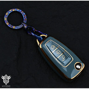 Hand CarvingTitanium Alloy Ring Anti-Lost360 Degree Rotating Key Chain Universal Joint Accessories Car Key Circle Waist