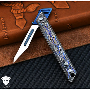 Titanium Hand Carving Rock Texture Alloy Art Knife Keychain Portable EDC Disassembly Tool Multi-Functional Compact Design