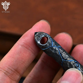 Titanium Hand Carving Rock TextureTitanium Alloy Tactical Pen Edition Tungsten Pen Decompression Metal Signature Neutral Pen EDC