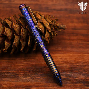 Titanium Alloy Tactical Pen Hand Carved Star Sky Limited Edition Tungsten Pen Decompression EDC Metal Signature Neutral Pen