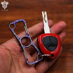 Handmade Starry SkyTitanium Buckle Car Keychain Keyring Outdoor Tool Multi-function Bottle Opener EDC