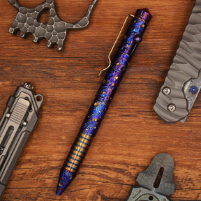 Titanium Alloy Tactical Pen Hand Carved Star Sky Limited Edition Tungsten Pen Decompression EDC Metal Signature Neutral Pen