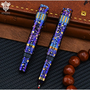 Star Sky Limited Titanium Alloy Multifunctional Whistle Pen Outdoor Pen 2-in-1 Survival EDC Tools with Necklace Gift