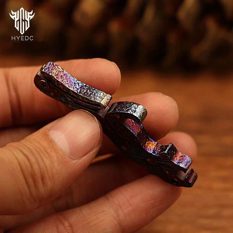 Star Sky Limited Edition Titanium Alloy Mini Knife Keychain Bottle Opener Hand Carved Portable And Detachable