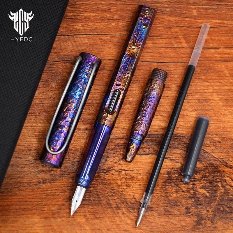 Handmade Starry Sky Limited Edition Titanium Alloy Pen Signature Pen Gel Pen Heavy Handle Pen EDC