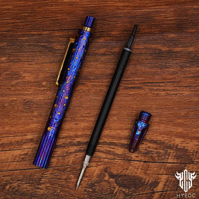 Star Sky Hand Carving Titanium alloy Automatic Pencil Signature Pen refill Writing Gun-bolt Pen Multifunctional Tactical Pen EDC