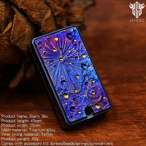 Starry Sky Titanium Alloy Push Card Flip Cards Push Cards Decompression Gods Snapping Coins Fingertip Gyro Toy EDC