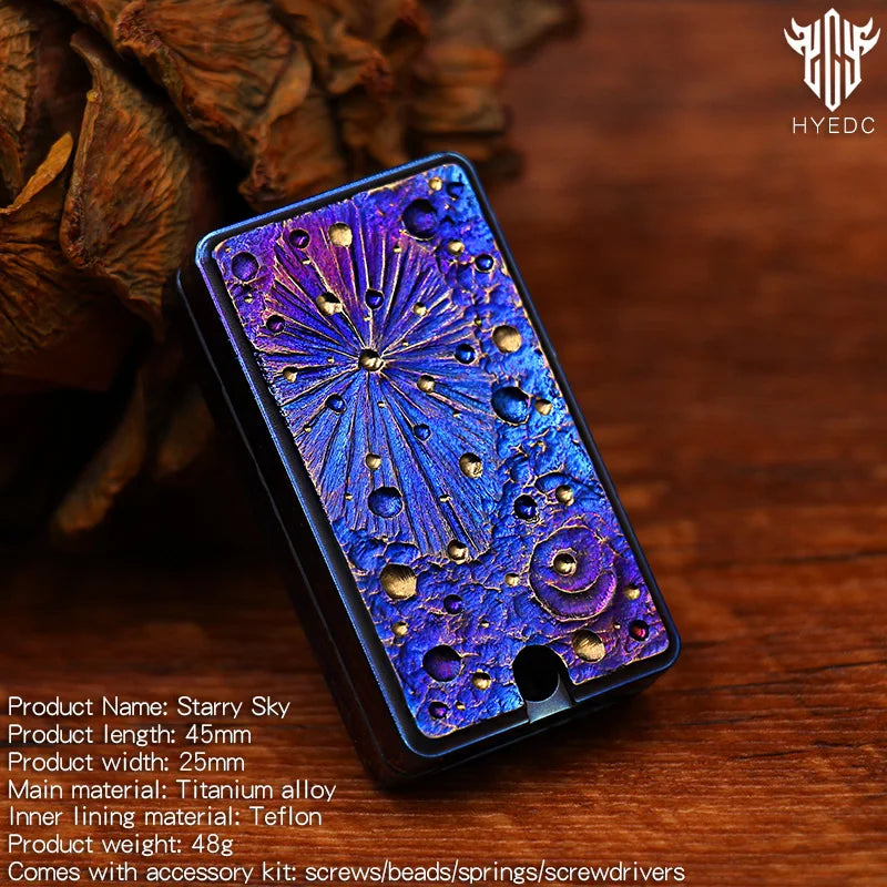 Starry Sky Titanium Alloy Push Card Flip Cards Push Cards Decompression Gods Snapping Coins Fingertip Gyro Toy EDC