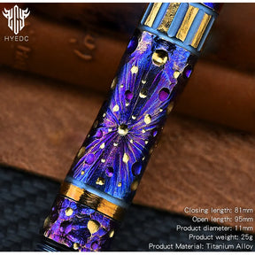 Star Sky Limited Titanium Alloy Multifunctional Whistle Pen Outdoor Pen 2-in-1 Survival EDC Tools with Necklace Gift