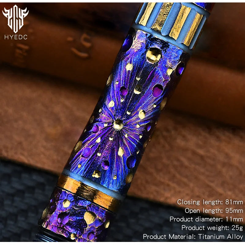 Star Sky Limited Titanium Alloy Multifunctional Whistle Pen Outdoor Pen 2-in-1 Survival EDC Tools with Necklace Gift