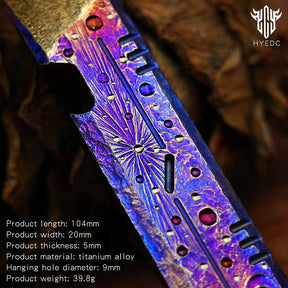 Hand Carving Starry Sky Titanium Alloy EDC Multi-Function Screwdriver Crowbar Bottle Opener Outdoor Crowbar