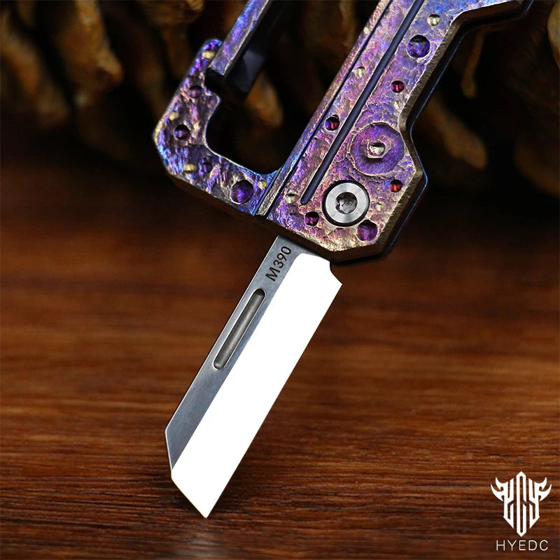Starry Sky Limited Edition Multi-Functional Titanium Alloy Keychain Mini M390 Knife Portable Outdoor Tool