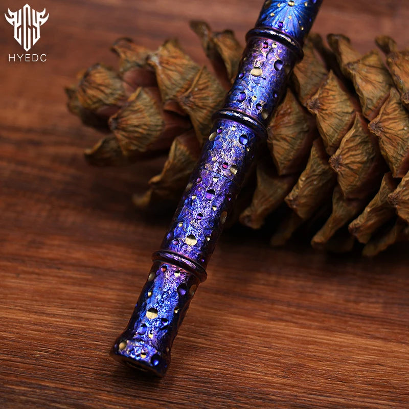Star Sky Hand Carved Titanium Alloy Tactical Pen - Limited Edition EDC Metal Signature Neutral Decompression Pen
