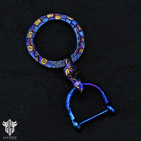 Hand CarvingTitanium Alloy Ring Anti-Lost360 Degree Rotating Key Chain Universal Joint Accessories Car Key Circle Waist