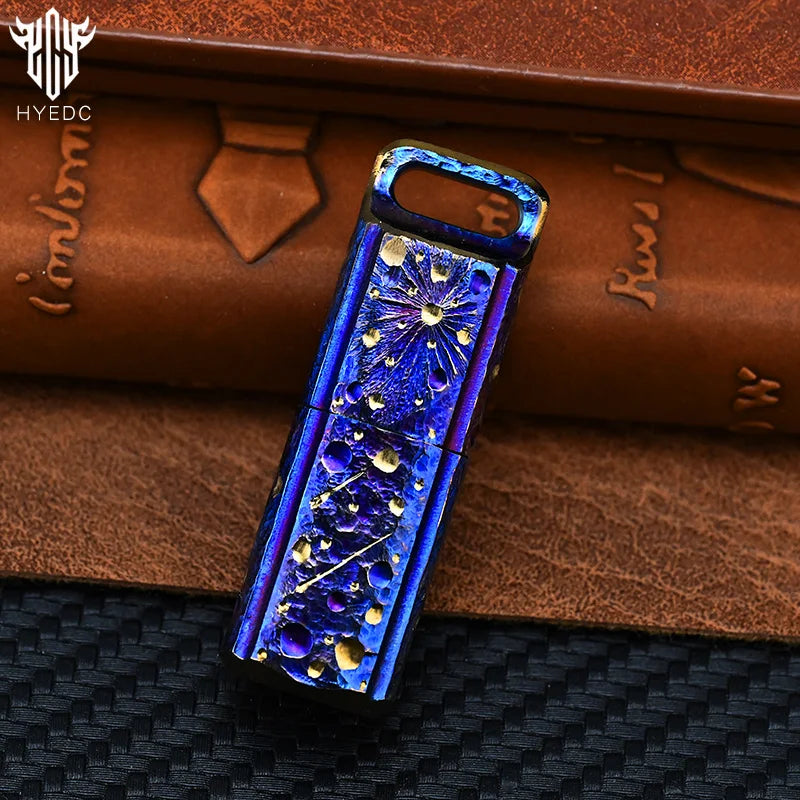 Star Sky Handmade Titanium Mechanical Automatic Ignition Gasoline Lighter with Alloy Material And Gift Box EDC