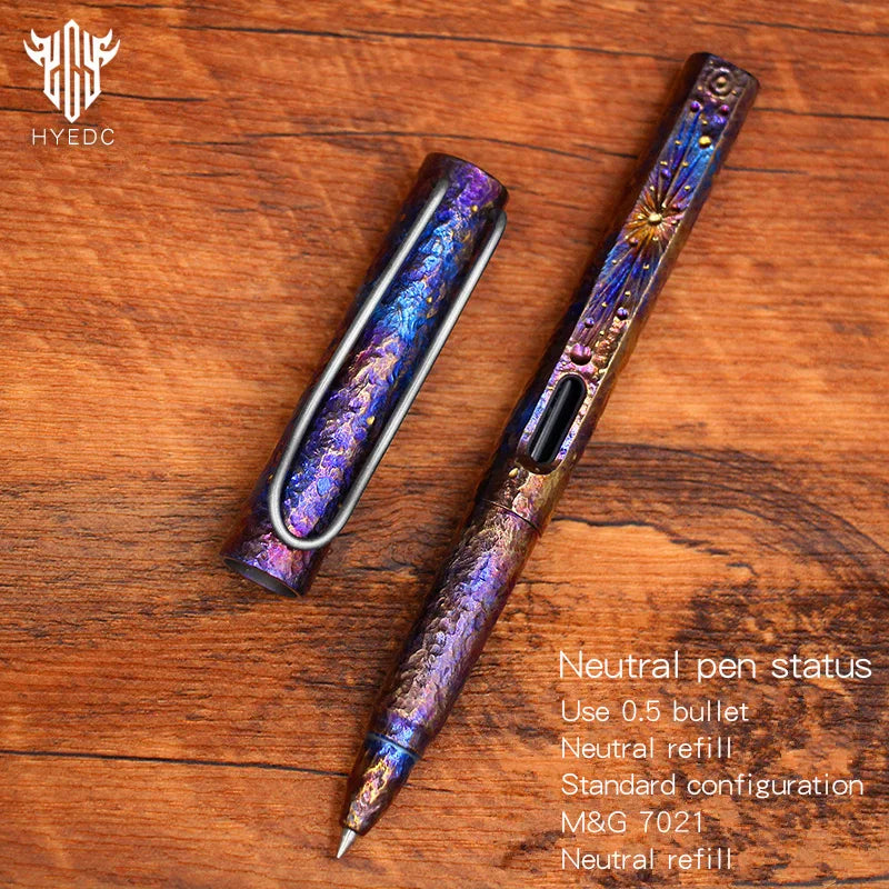 Handmade Starry Sky Limited Edition Titanium Alloy Pen Signature Pen Gel Pen Heavy Handle Pen EDC